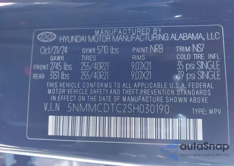 2025 Genesis Gv70 3.5T Awd Sport из США, поврежденный, VIN 5NMMCDTC2SH030190